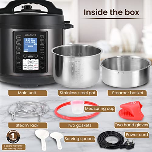 AGARO Imperial Electric Outer Lid Pressure Cooker, 6L, 14 PreSet multi