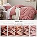 Bedsure Pink Clay Duvet Cover Queen Size - 3 Pieces Prewashed Cotton-Like Extra Soft Bedding Set, Includes 1 Duvet Cover 90x90 Inches with Zipper Closure & 2 Pillow Shams, Comforter Not Included