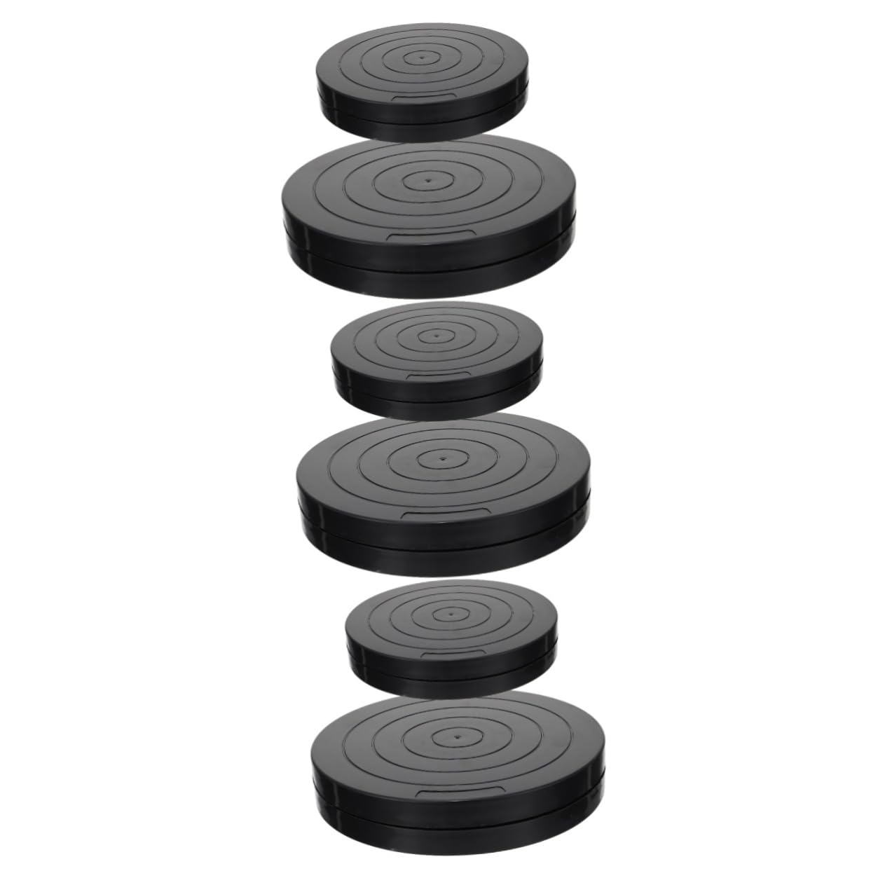Uonlytech 3 Series Mesa Rotativa De Escultura De Arcilla Esculpiendo Arcilla Seca Al Aire Cerámica Placa Giratoria Rueda De Esculpir Bandeja Giratoria El Plastico Negro 2 Piezas X 3