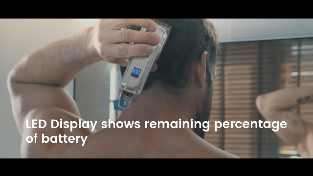 Limural Haarschneider für Herren Schnurlose Profi Haarschneidemaschine Bartschneider Friseure Pflegeset Wiederaufladbar, LED-Anzeige, Silber - Image 8