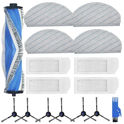 Image of Accessories for ECOVACS DEEBOT N20 Plus, N20 Pro Plus, for Yeedi C12 Pro Plus, C12 Vacuum Cleaner, 1 Main Brush, 4 Filters, 4 Mop Pads, 6 Side Brushes, N20 Plus Replacement Part Kit Attachment