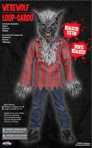 Disfraz infantil de Hombre Lobo gris talla L miniatura 2