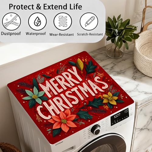 Image of Washer Dryer Top Cover Mat, Non-Slip Laundry Room Decor, Laundry Room Kitchen Appliance Decor Protector Size 23.6x19.7in