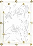 GIFTY GIFTY Spring Flower Thin Border Photo Frame / 4x6 In | For Vertical & Horizontal Display on Tabletops | Perfect for Home Decor, Wedding, Graduation, Or Milestone Photos (White+Gold)