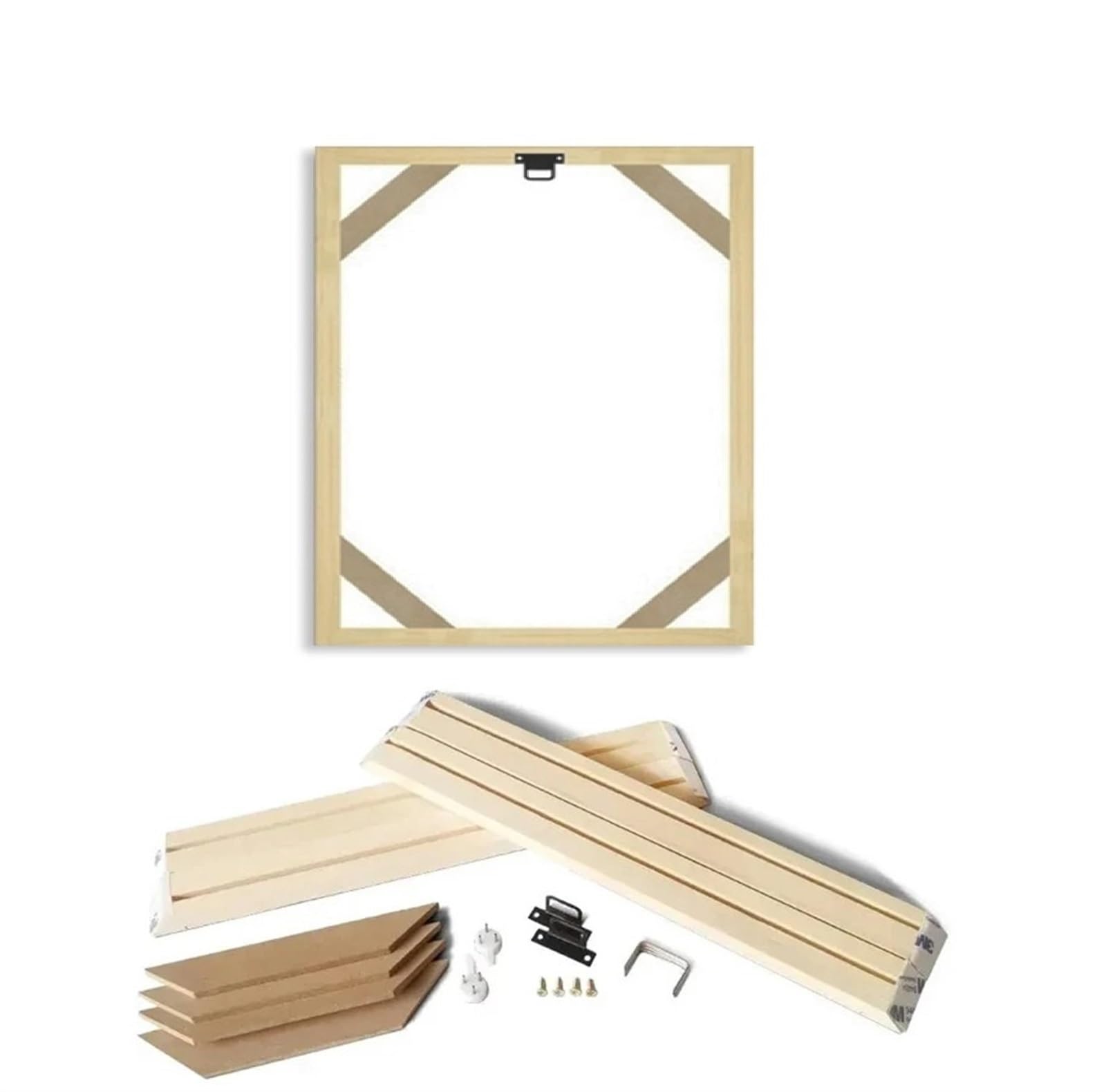 Shenjmai 45X65cm Wooden Frame Canvas Stretcher Bars Wooden Frame For 50X70cm Canvas Wall Art Prints Diamond Painting Frame Kit Picture And Poster Wood Wall Frame Home Decor