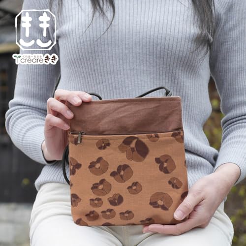 Crearekiki Made in Japan Shoulder Bag for Women Lightweight Persimmon Shibu Dyed 2 Zipper Pochette Birthday Present KS-111us2