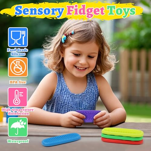 LZDMY Fidget Toys Finger 8 Stück, Sensorik Spielzeug Steine Anti Stress Kinder, Stressabbau Spielzeuge, Sensory Toys Fühlsteine Kinder, sensorisches Spielzeug Hilfsmittel für Adhs, Autismus & Angst