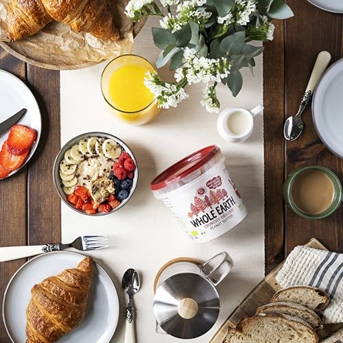 Whole Earth Bio Erdnussbutter Crunchy | Peanut Butter | Vegan | Naturprodukt ohne Palmöl | ohne zugesetzten Zucker | Protein | Perfekt für Sportler | 1kg