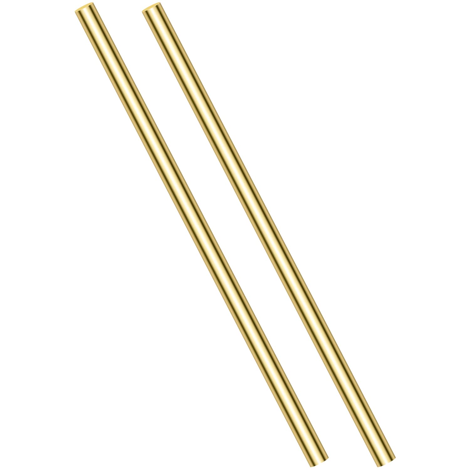 2 Pieces 9mm Brass Round Rods, Sutemribor Brass Solid Round Rod Lathe Bar Stock, 9mm in Diameter, 305mm in Length