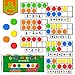 SpriteGru Magnetic Ten-Frame Set, including 5 frames (no hollowed out) and 55 colorful discs
