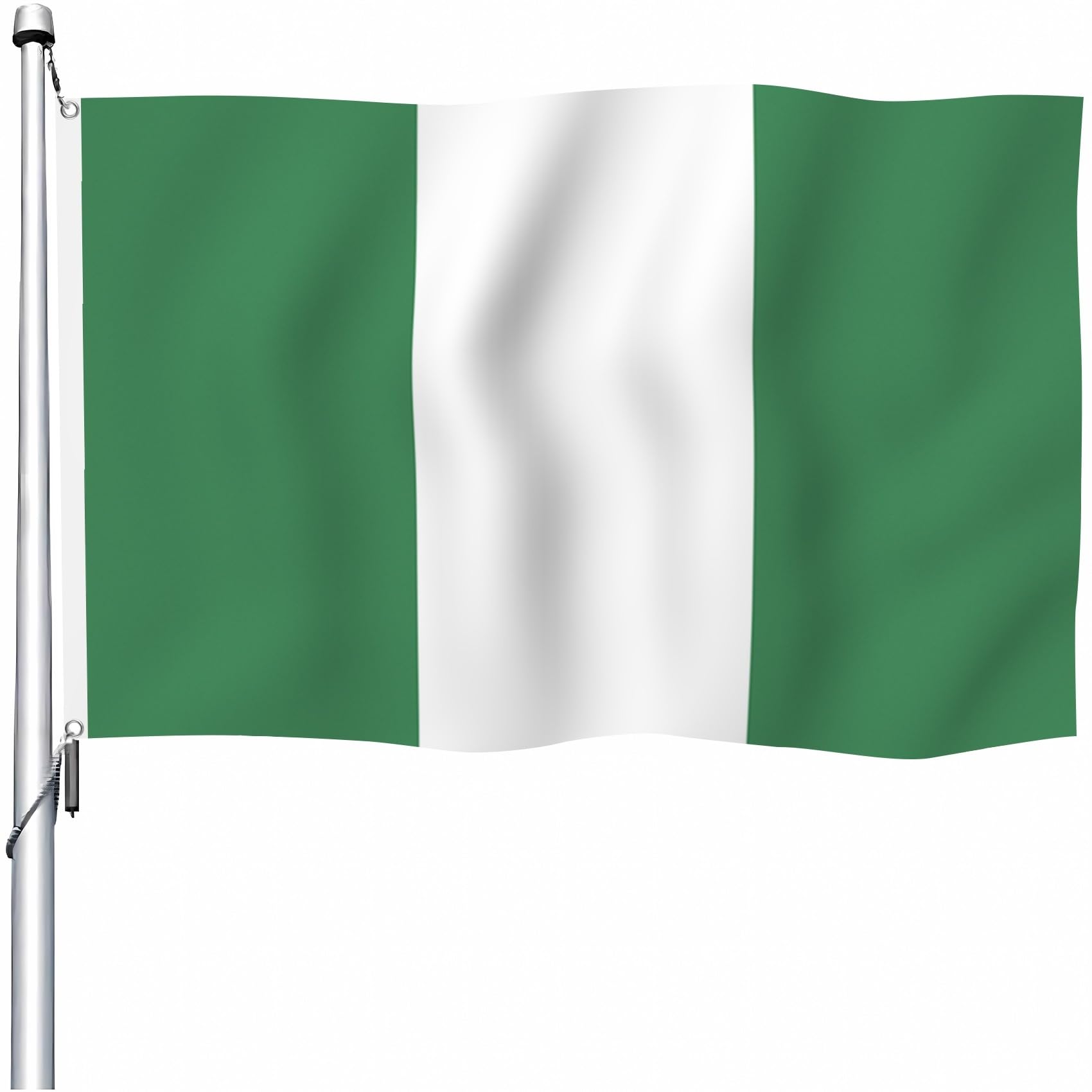 Drapeau du Nigéria extérieur grand format double face 2 œillets - 8