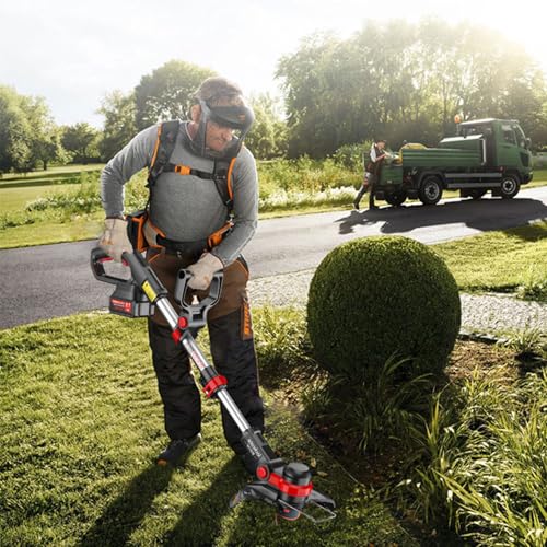 Tagliabordi A Batteria 21V, Kit Decespugliatore Elettrico Con 2 Batterie, Occhiali Protettivi, Guanti, Bobine Di Ricambio - 5