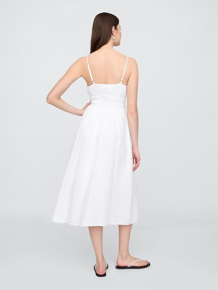 GAP Womens Tie-Front Woven Maxi Dress Optic White V4 XS at Amazon Women's  Clothing store