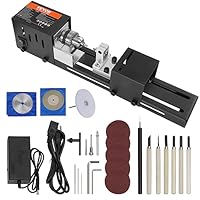 VEVOR Mini Drehbank 96W Drechselbank Max. Drehdurchmesser 70mm Drechselmaschine Spindeldrehzahl 4250–8500U/min Kopierdrechselbank mit 7-Gang-Einstellung Drehbank mit komplettem Zubehör