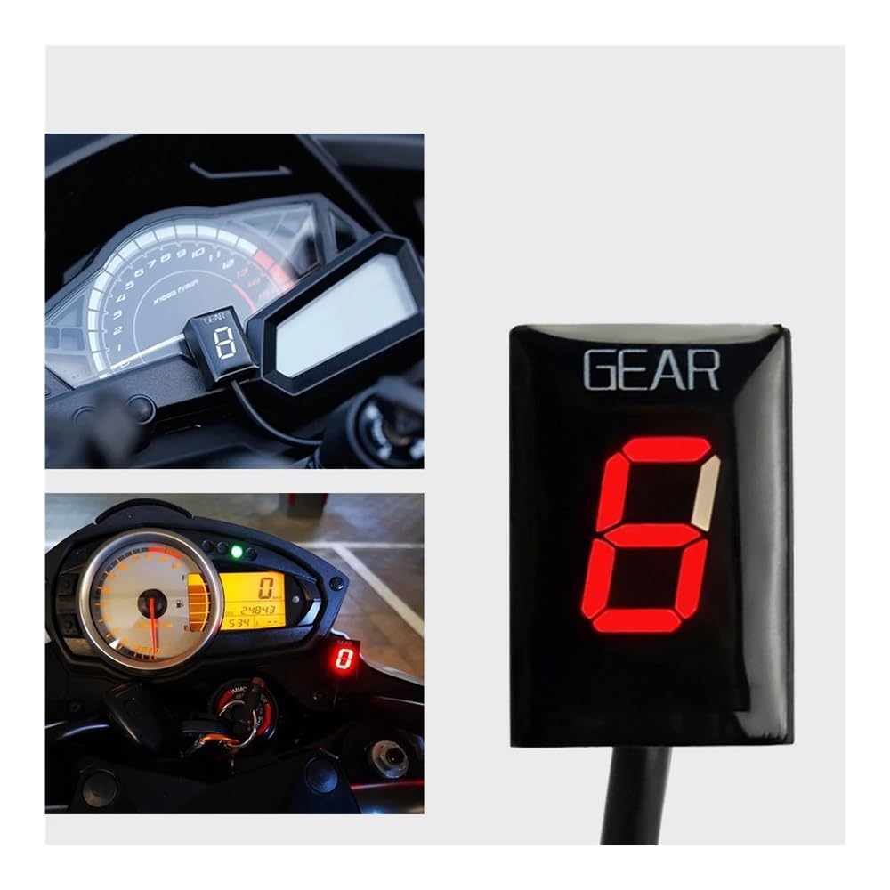 Indicatore di Marcia Digitale per Moto ER6N ER-6N ER-6F ER6F per Versys 650 KLE650 per 250R 300 400 400R Indicatore di Marcia per Moto (Staffa Rossa)