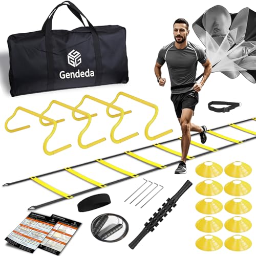 Gendeda Agility Ladder Speed Training Equipment Set-20ft Agility Ladder 4