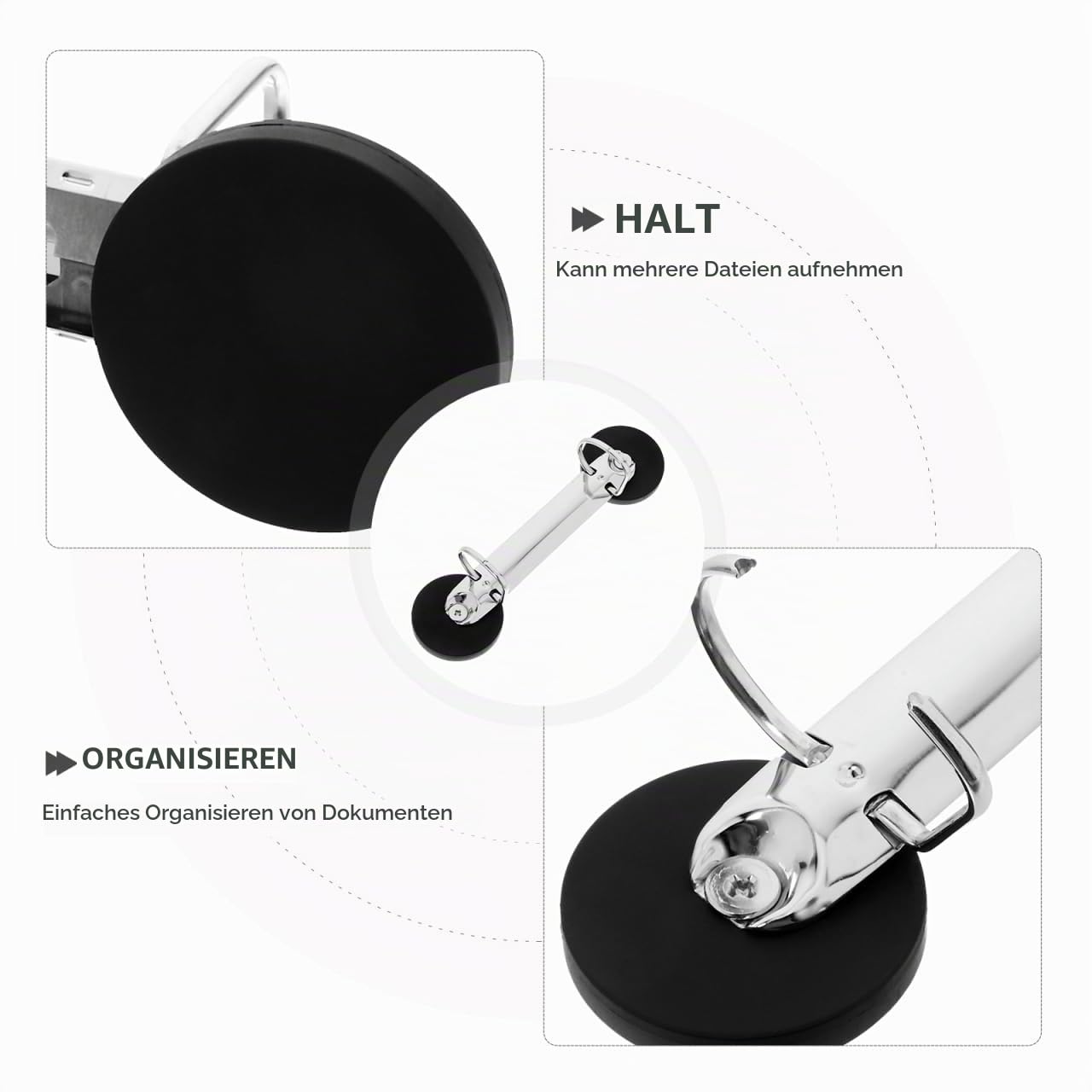 LALAFINA 4Er Magnetischer Binder-Mechanismus Für Dokumentenhalter Magnetischer Aktenordner Magnetringe Für Wand Schreibtisch Oder Schrank Für Büro Schule Und Zuhause