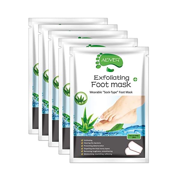 Foot-Peel-Mask-5-PACK-Foot-Mask-for-Dry-Dead-Skin-Callus-Repair-Rough-Heels-Make-Your-Feet-Baby-Soft-Get-Smooth-Silky-Skin-Natural-Treatment-Aloe Foot Peel Mask - (5 PACK) Foot Mask for Dry Dead Skin, Callus, Repair Rough Heels - Make Your Feet Baby Soft Get Smooth Silky Skin - Natural Treatment (Aloe)