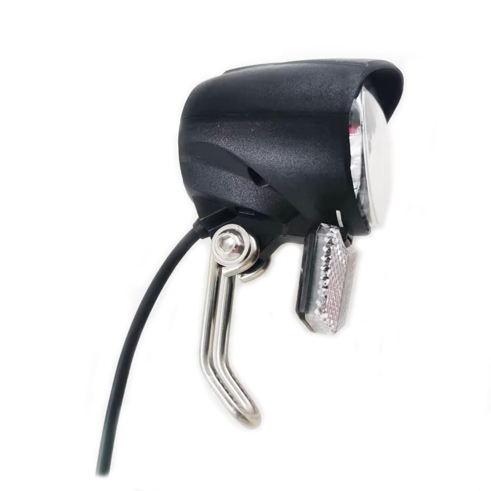 NULKOMMA Electric Bike Headlight for Night Riding LED Front Light Suitable for 24V 36V 48V Battery Controller Waterproof 2-pin Male Connector Headlight for E-Bike Scooter