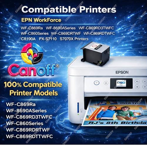 Image of CANOFF T6714 Ink Maintenance Box with Chip Replacement for WF-C878R WF-C879R WF-C8190 WF-C8690 WF-C869R Printer Waste Ink Collector Tank Compatible Absorber Unit Reset Chip Service Replacement Part