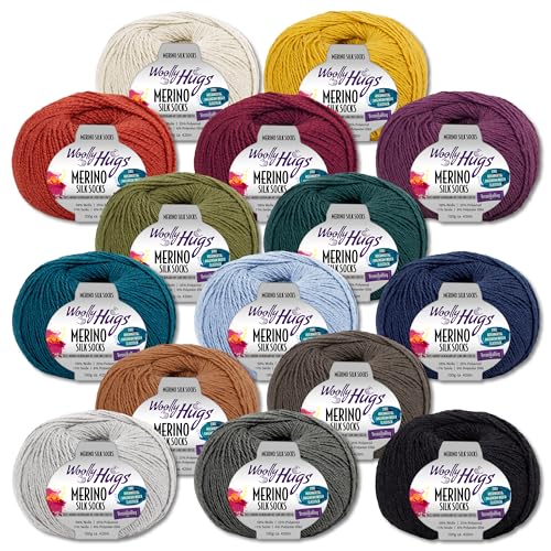 Frida's Wollhaus Woolly Hugs 100 g Merino Silk Socks Sockenwolle Sockengarn Strümpfe 15 Farben (247 | Pflaume) – Bild 3