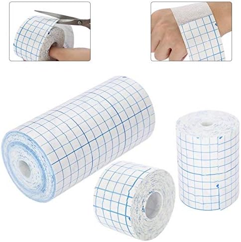 Ewinodon Mesh Breathable Non-Woven Tape Adhesive Bandage Roll Film Dressing Second Skin Healing Protective Adhesive Antibacterial Bandages Flexible Nonwovens 3.9inch*34foot（10cm*10m）