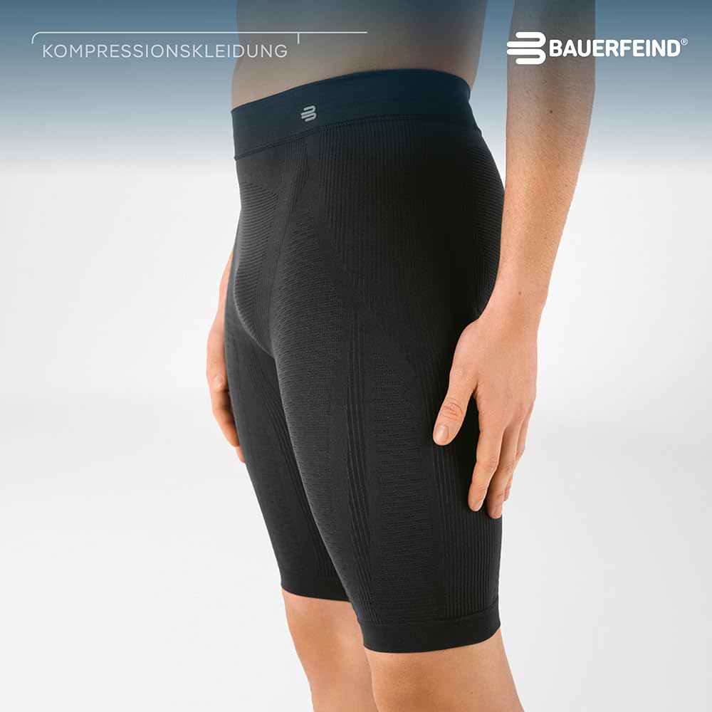 BAUERFEIND Kompressions-Hose „Sports Compression Tights Short“, Sporthose für Herren, Kurz, Für verbesserte Durchblutung der Beinmuskulatur, Polyamid/Elasthan