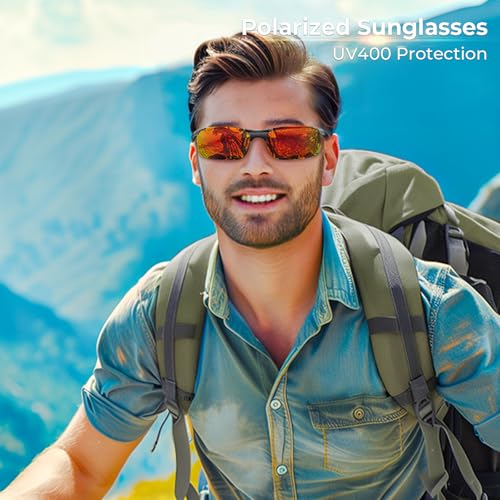 Image of DADA-PRO Polarized Sunglasses Men Sport Driving Sun Glasses Ultralight Al-Mg Mirrored Shades UV400 Protection