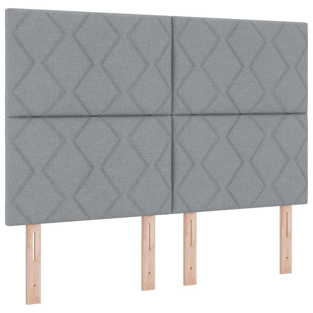 Cabecero cama gris claro 160 cm tapizado en tela diseño moderno regulable en altura 118/128 cm madera maciza de pino resistente para dormitorio, apartamento y habitación de los