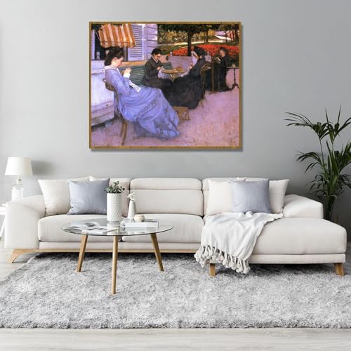Tableau impressionniste 30x36cm portrait rural cadre teck