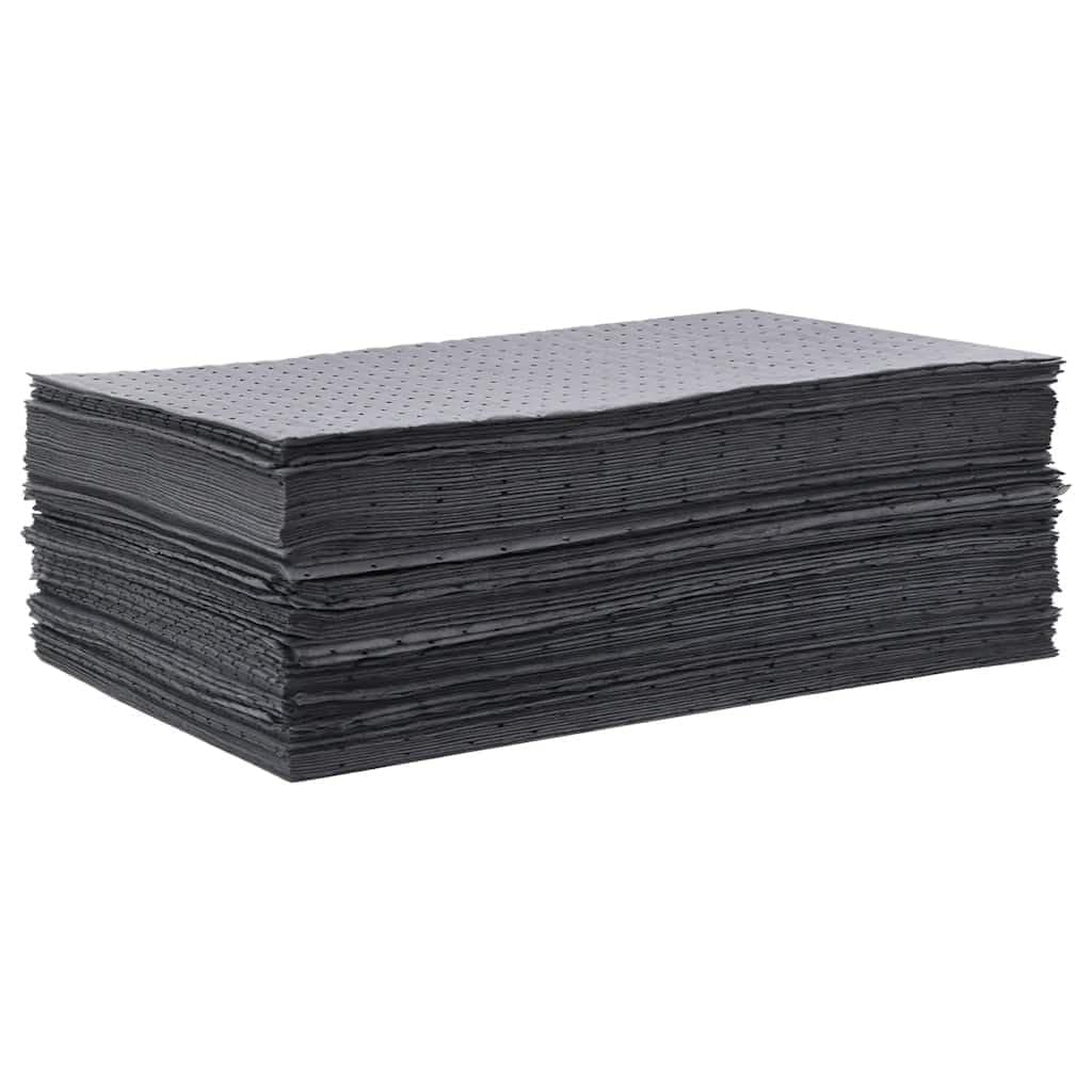 100 panni assorbenti per olio, 40 x 50 cm, in polipropilene assorbente, per perdite di olio, prodotti chimici e officina, tappetini assorbenti di olio industriali, colore grigio