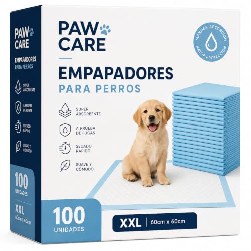 Empapadores Perros 60x60 cm 100 Uds 6 Capas Desechables - Empapadores Perro Adiestramiento Perros Cachorros - Empapadores Desechables - Resguardos para Cães