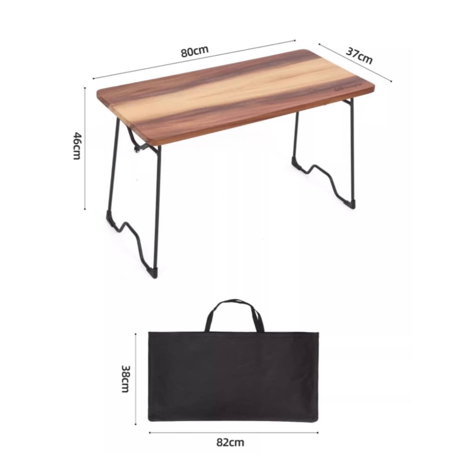 Tavolo Pieghevole Portatile con Superficie in Legno di E Struttura in Acciaio al Carbonio Stabile per Attività All Aperto Come Picnic in Giardino