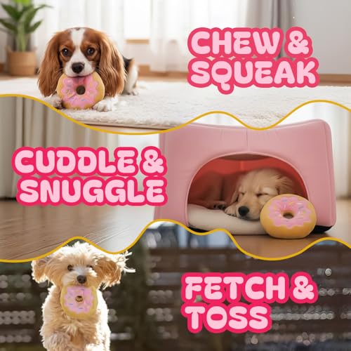 Juguete para Perro Mordible Donut Rosa 6 Pulgadas miniatura 6