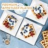 7.8 Inch Appetizer Plates, 6 Pack Porcelain Square Dinner Plates, Square Serving Plate, Serving Dishes for Steak, Snacks, Salad,Pasta, White