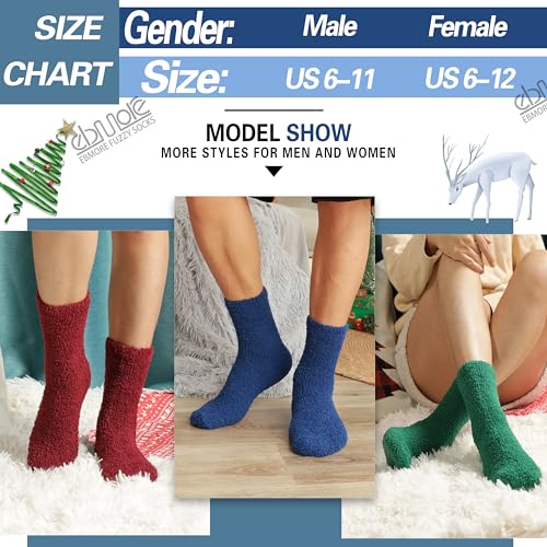 Image of EBMORE Fuzzy Socks Warm Winter Slipper Fluffy Sleep Cozy Comfy Cabin Socks for Mens Womens
