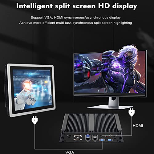 Fanless Mini Pc Intel Core I7 Windows 10 Pro,16Gb Ram 256Gb Ssd,6*Com Rs232,Hdmi,Vga, 8*Usb, 2.4G+5G Dual Wifi,Industrial Barebone Mini Desktop Computer #TOP6