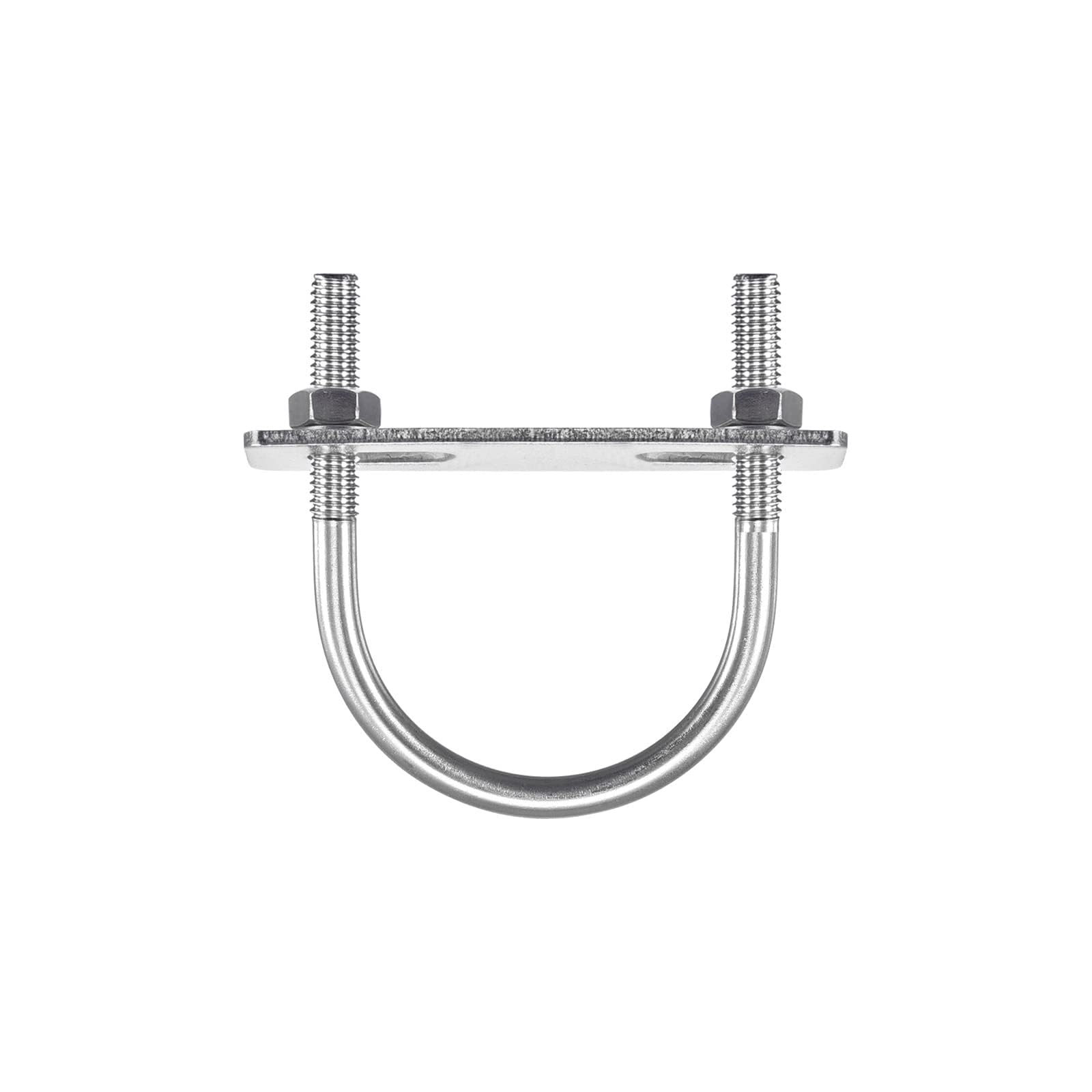 Unifizz Round U-Bolt,1 Set 304 Stainless Steel M8 U Bolts 57mm(2.25") Inner Width 84mm Length with Nuts and Frame Plate for Automobiles Boat Trailer