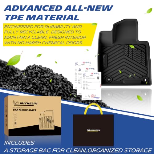 Image of Michelin Vehicle Mats for 2022-2026 Hyundai Tucson Gas (6 Piece) | Not Fit Hybrid or PHEV, All-Weather Floor Liner, Custom Fit, Durable TPE, Non-Slip