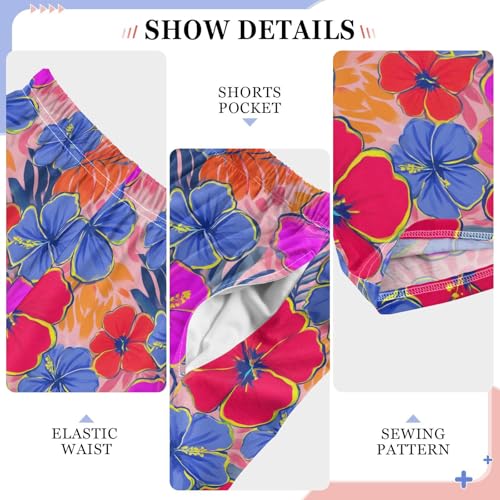 ALAZA Purple Hibiscus Flower Blossom Pajama Lounge Pants Long Sleep Pajama Bottoms with Pockets4