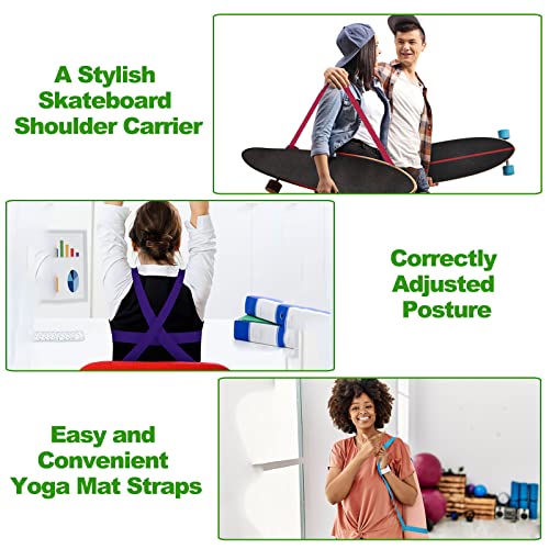 Yoga Strap,Skoye 5-Pack Yoga Exercise Adjustable Straps 6Ft Or 8Ft With D-Ring Buckle, Non-Elastic Yoga Straps For Pilates,Gym Workouts,Physical Therapy,Improves Sitting Posture For Women & Men (1.5" X 8Ft) #TOP5