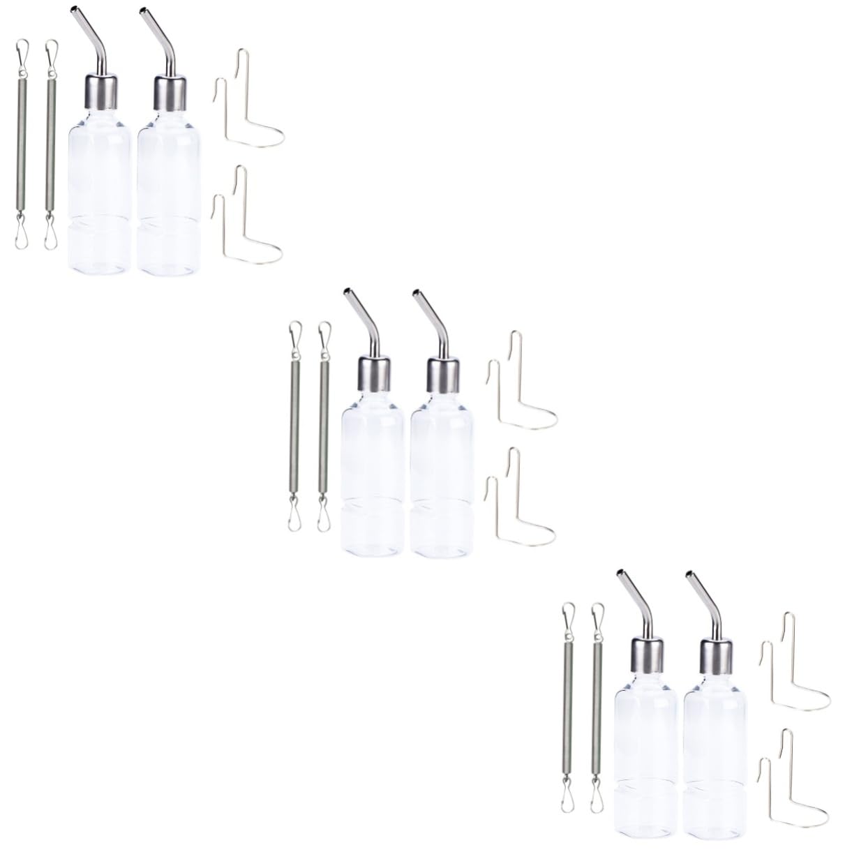 Angoily 6pezzi Dispenser Per Criceti e Porcellini Da Bottiglie Sospese Design Trasparente Per Monitorare Assunzione Di Liquidi Facile Da Installare Su Gabbie Per Piccoli Animali Antileak e