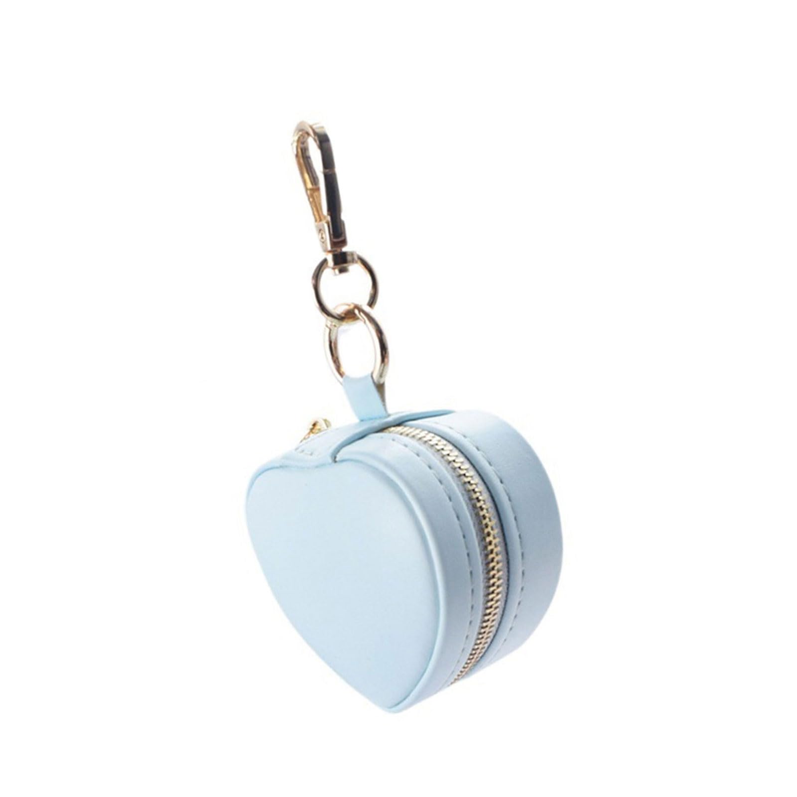 APGLSXY Tiny Jewelry for Travel Planner Heart Plan Keychain Storage Box Protective PU Leather Case for Small Accessories Small Heart Molded Jewelry Planner