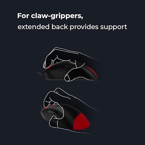 Vista 5 de Zowie EC3-C - Mouse ergonómico para juegos Rendimiento profesional de deportes electrónicos Peso más ligero Sin conductor Cable Paracord Rueda