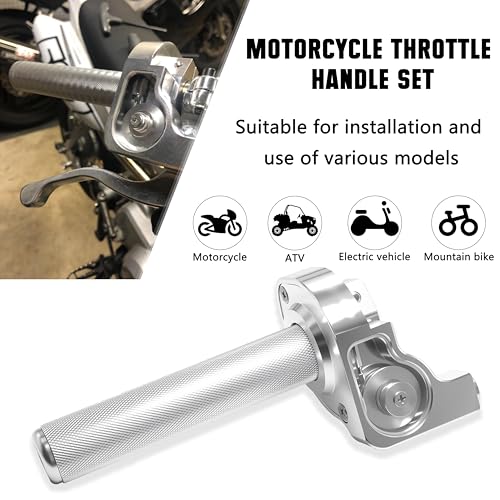 Image of Motorcycle Throttle Assembly,7 /8 inch Quick Twist Throttle Grips with Throttle Cable Aluminum Alloy Universal for CRF KLX SSR TTR 110 125 150 250cc Dirt Pit Bike ATV Mini Bike