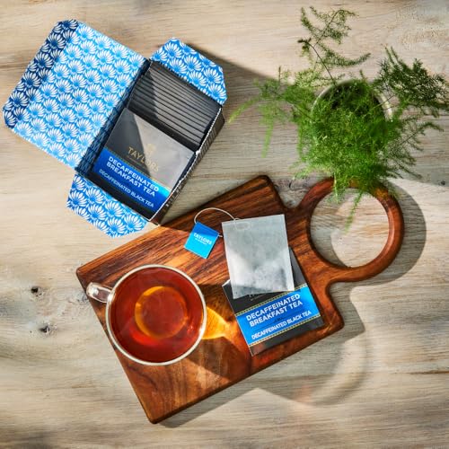 Image of Taylors of Harrogate Decaffeinated Breakfast, Black Tea, Individually Wrapped Bags, 20 Count (Pack of 1), Rich, Bright & Balanced, Decaffeinated, Enjoy Hot or Iced, 20 Teabags