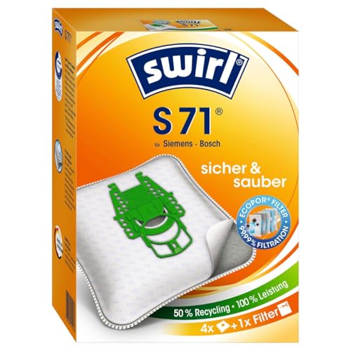 Swirl Staubsaugerbeutel S71 / S 71 MicroPor Plus AirSpace kompatibel mit Siemens Dynapower / Bosch Ergomaxx