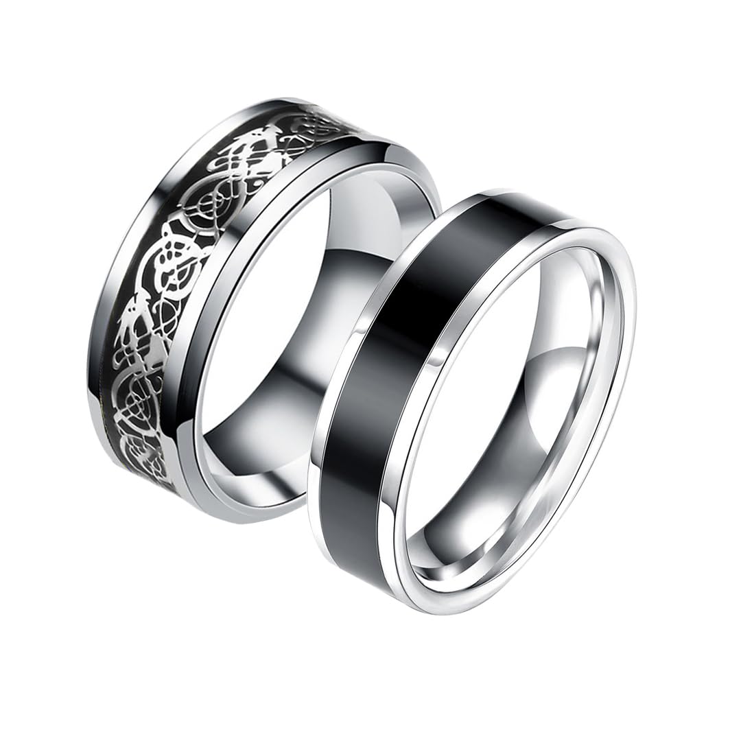 Yellow Chimes Rings for Men 2 Pcs Combo of Dragon Celtic and Noble Band Style Ring for Men and Boys (B0CBRVK115) Amazon Price History, Amazon Price Tracker