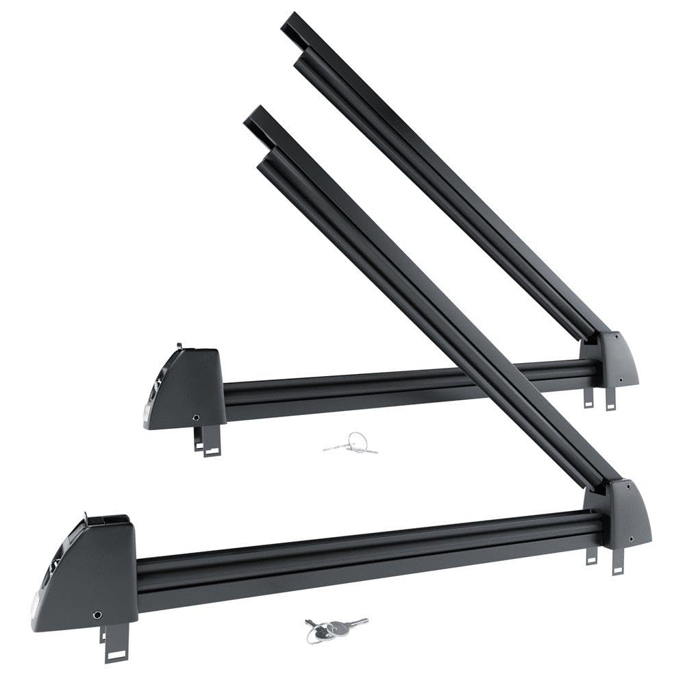 Mossa Portaesquís para portaequipajes de Techo - Negro - para 5 Pares de esquís o 4 Tablas de Snowboard