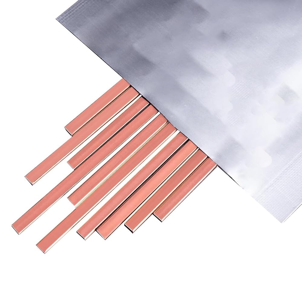 Aboiled for HVAC for Air Conditioning and Refrigerator Solder, 10 Sticks BCuP-5 Copper Brazing Rods, 10 Inch Flat Self Fluxing